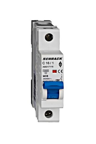 Eti Circuit breaker MCB, 1P, 16A, 10kA, curve C, AMPARO, AM017116--, Schrack