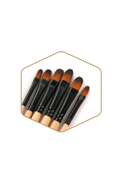Art Tone Synthetic Cat Tongue Brush Set 6 Pack