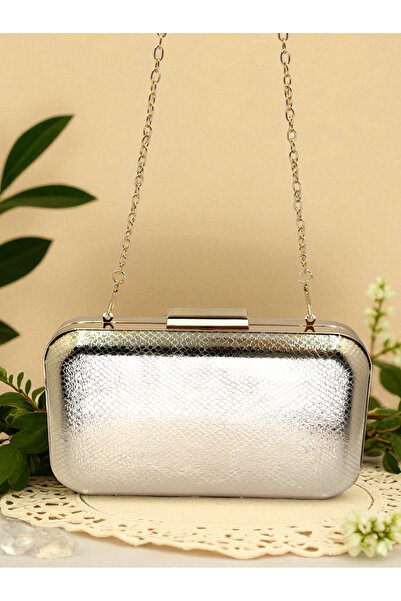 Biçanta Gold Gold Dore Color Snake Pattern Shiny Leather Women's Evening Dress Bag Wedding Engagement Graduation