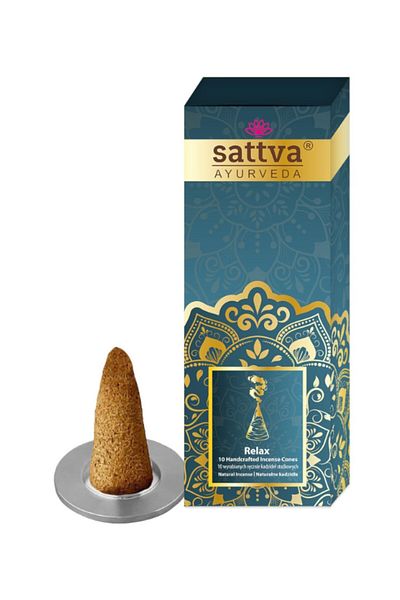 Sattva Ayurveda Conuri parfumate Relax cu suport, 10buc - Sattva Ayurveda