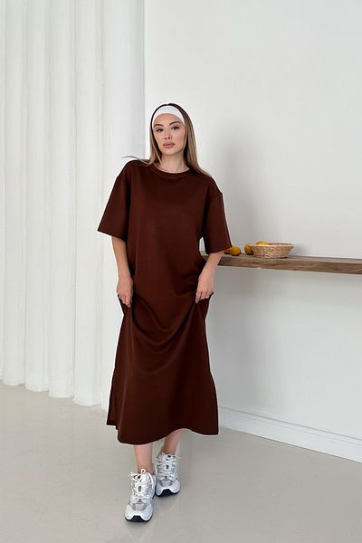 MODAMİNEM Women's Oversize Modal Dress with Side Slits