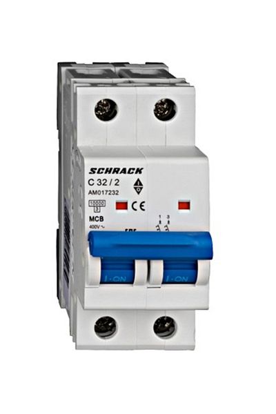 Eti Circuit breaker MCB, 2P, 32A, 10kA, curve C, AMPARO, AM017232--, Schrack