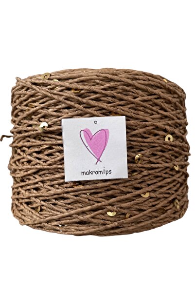 Makromİps PULLU PAYETLİ KAĞIT İP (250grX4)DOĞAL HASIR KRAFT TIĞ HOBİ EL ÖRGÜ İPİ ÇANTA SEPET SÜSLEME