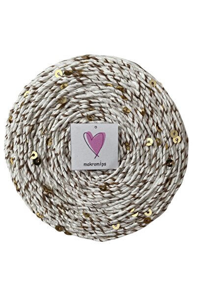 Makromİps PULLU PAYETLİ KAĞIT İP (250grX4)DOĞAL HASIR KRAFT TIĞ HOBİ EL ÖRGÜ İPİ ÇANTA SEPET SÜSLEME