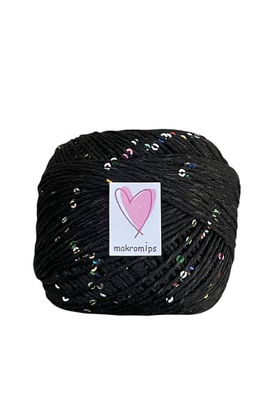 Makromİps Pullu Coton Hand Knitting Yarn (50Gr) Sequence Shiny Stylish Hobby Fun