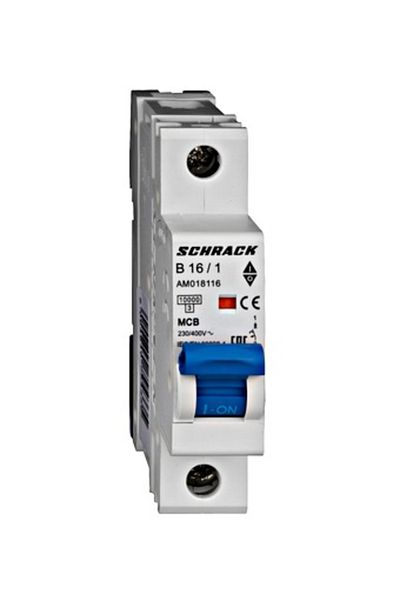 Eti Circuit breaker MCB, 1P, 16A, 10kA, curve B, AMPARO, AM018116--, Schrack