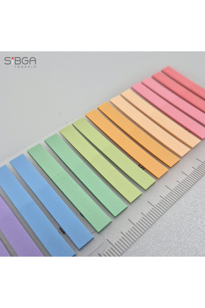 sibga tasarım İnce Şerit 320 yaprak Şeffaf Renkli Postit Post-it Post It. Kitap Ayracı Ayraç Postit Sticker