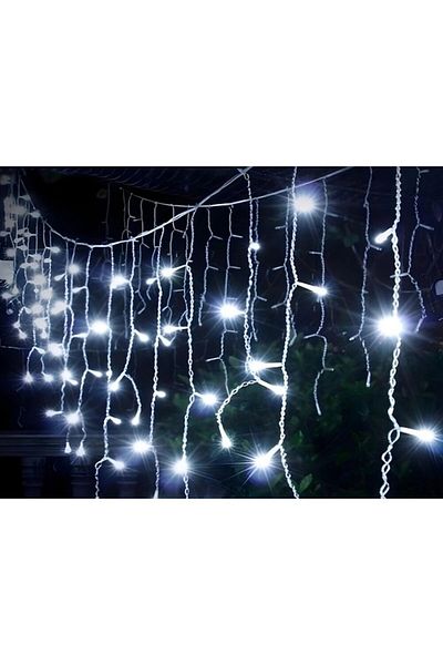 WTO Instalatie luminoasa de Craciun, tip franjuri, alb-rece, interior/exterior, 300 leduri, 6 W, d