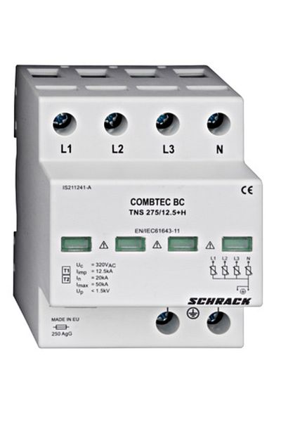 Eti SPD arrester, 4P, T1+T2, 20kA, AC alternating current, Combtec TNS, IS211240-A, Schrack