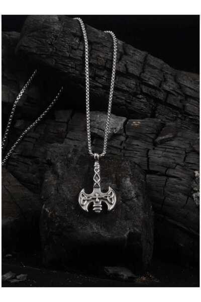 vogutima قلادة رجالية من الفولاذ - موديل Axe مع عناصر عثمانية • في صندوق مضيء...