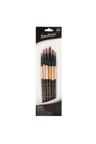 Art Tone Synthetic Pointed Round Brush Set 6 Pack