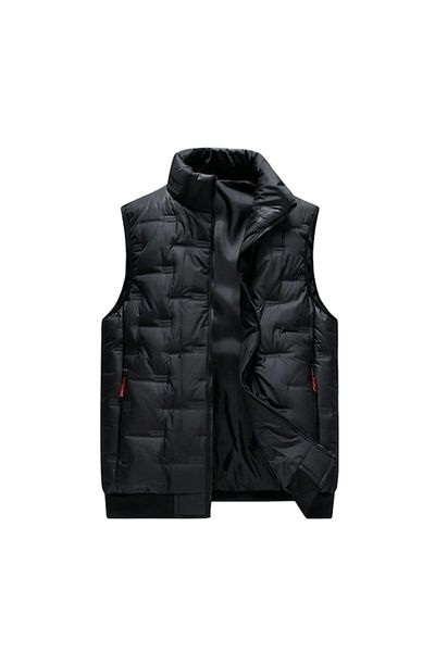 The Casius. Men's High-Collar Vest for Autumn-Winter, Size S, Black, The Casius