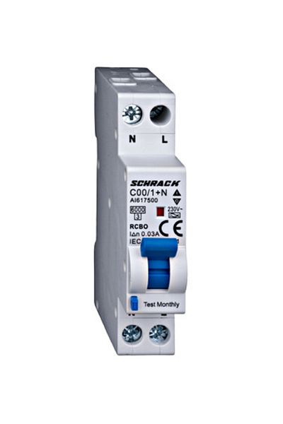 Eti RCBO, 1 module, 1P+N, 16A, 30mA, 6kA, curve C, type A, AMPARO, AI617516--, Schrack