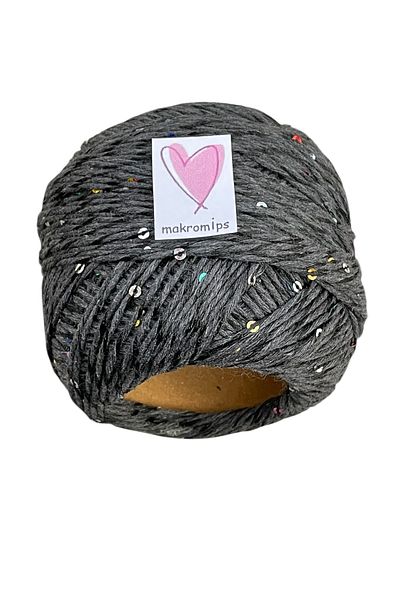 Makromİps Pullu Coton Hand Knitting Yarn (50Gr) Sequence Shiny Stylish Hobby Fun