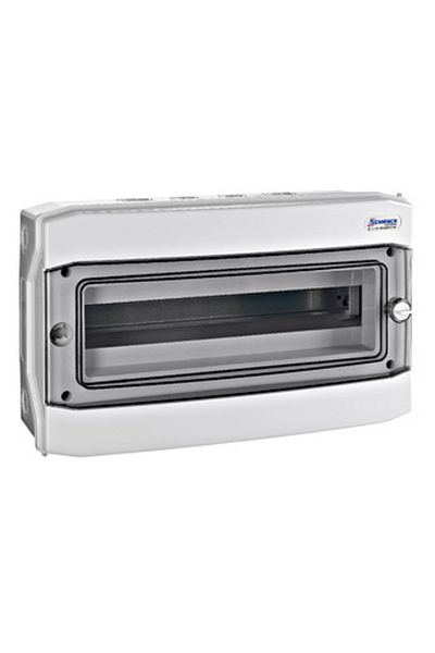 Eti Plastic enclosure, 18 modules, surface-mounted, IP65, transparent door, BK080206--, Schrack
