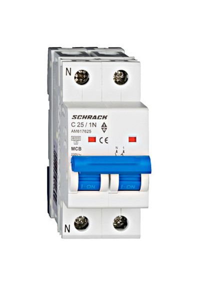 Eti Circuit breaker MCB, 1P+N, 25A, 6kA, curve C, AMPARO, AM617625--, Schrack