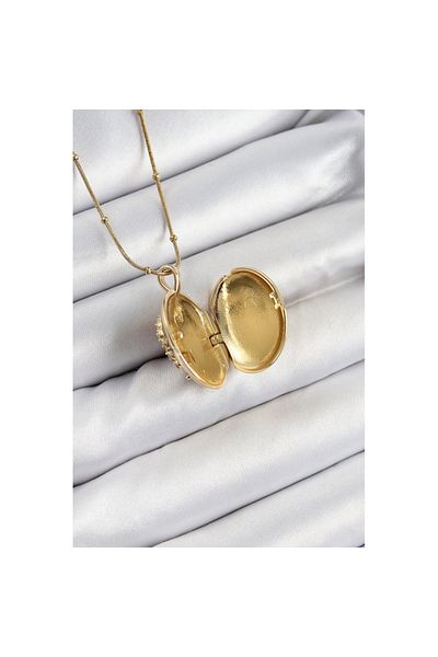 Skygo 316L Steel Chain Openable Phoenix Model Zircon Stone Gold Color Women's Necklace - Tj-Bko10375