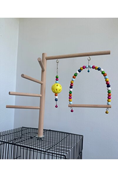 ADAPATİ PET KAFES ÜSTÜ TOP OYUNCAKLI KUŞ TÜNEĞİ