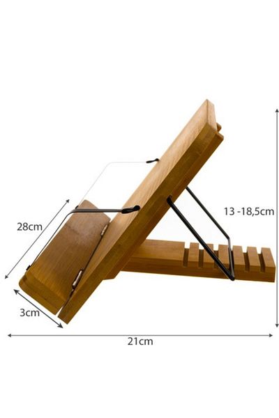 Malatec Bamboo book stand, adjustable