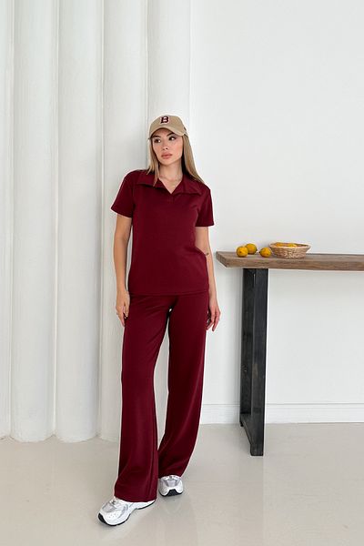 MODAMİNEM Women's Modal Fabric Polo Neck Basic Tracksuit Set