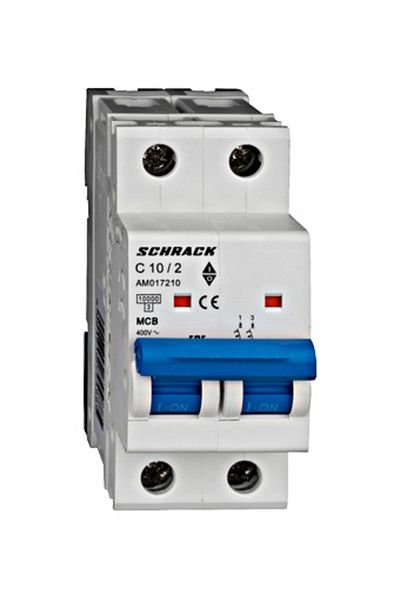Eti Circuit breaker MCB, 2P, 10A, 10kA, curve C, AMPARO, AM017210--, Schrack