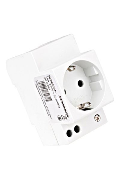Eti 2-module PE lateral socket, DIN rail mounting, 2P+E, BZ325004--, Schrack