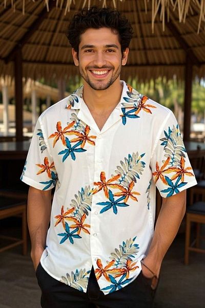 CANMODA Πουκάμισο Tropical Breeze Relaxed Fit – Λευκό – TH352