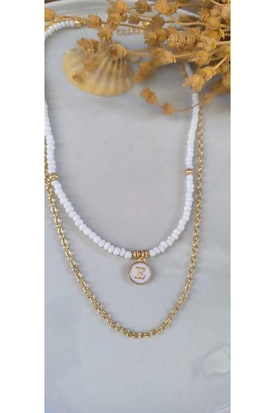 MYSTERY TAKI AKSESUAR Select Your Letter Chain ​​Necklace White