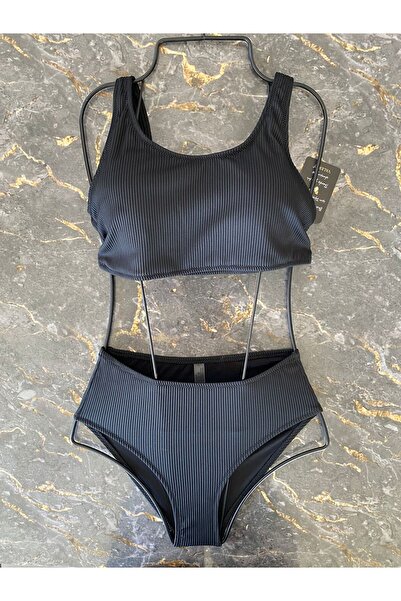 valerio Çift omuz yüksek bel bikini takımı