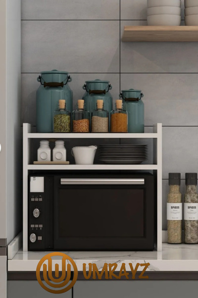 umrayz Tezgah Üstü Mikrodalga Fırın Rafı Tezgah Üstü Raf Midi Mini Fırın Dolabı Organizatör Toplayıcı