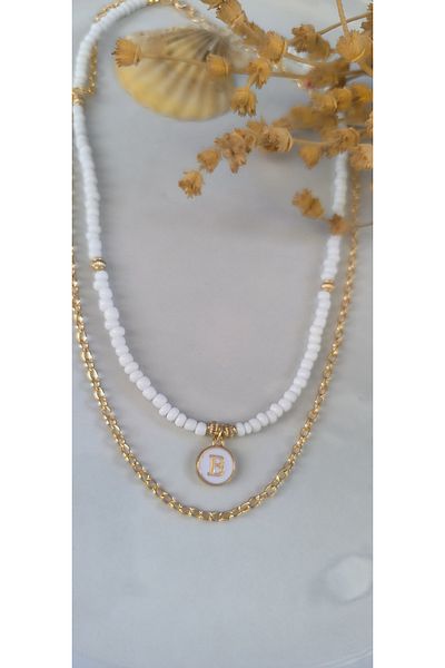MYSTERY TAKI AKSESUAR Select Your Letter Chain ​​Necklace White