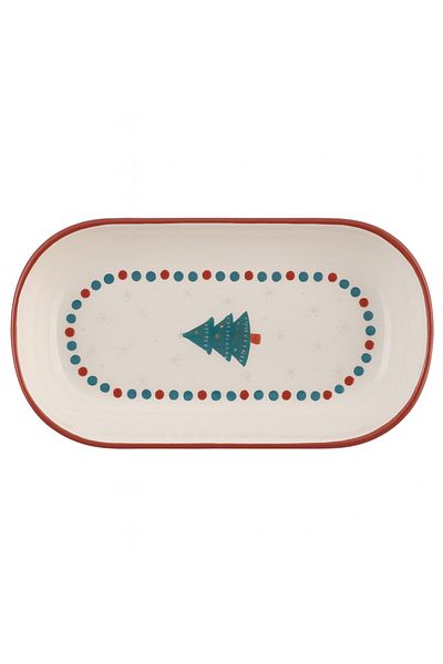 Bittox Winter Concept Patterned Ceramic Presentation Plate-Decor-Snack Plate