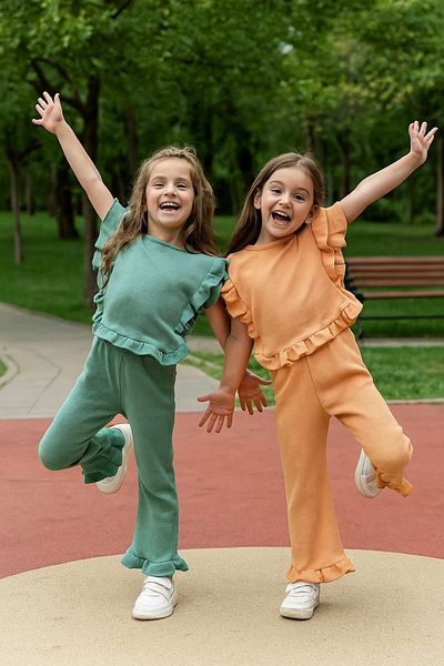 OEM Girl's Green Side Tie Suit