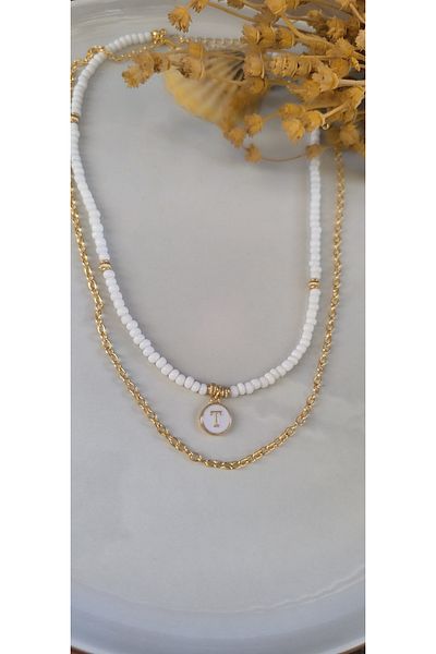 MYSTERY TAKI AKSESUAR Select Your Letter Chain ​​Necklace White