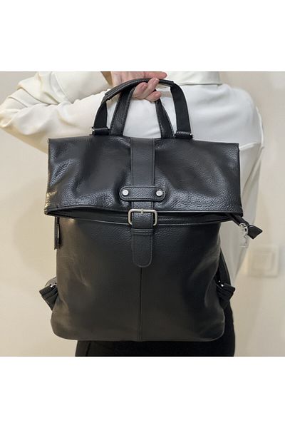 Micutz Women's Backpack Made of Soft Eco-Leather with Adjustable Straps, Waterproof, 37x30x11 cm, Black Color