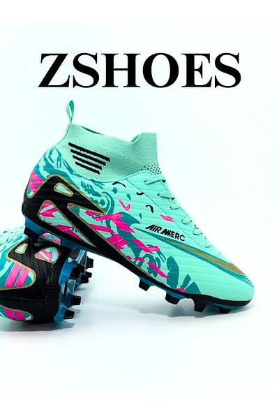 ZSHOES Cizme de fotbal unisex Astroturf Field Turf Field cu șosete premium cu talpă TPU (model nou)