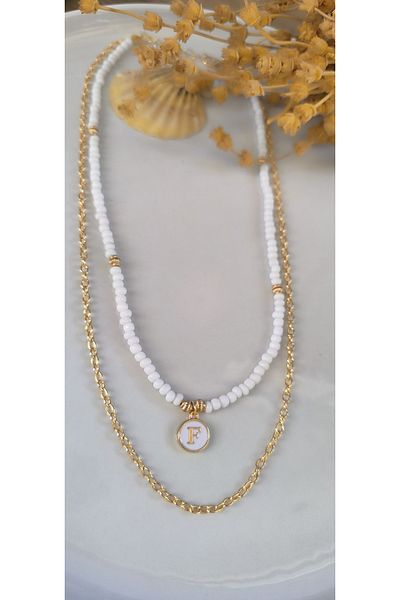MYSTERY TAKI AKSESUAR Select Your Letter Chain ​​Necklace White