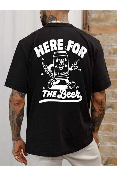 SVART WEAR Aici pentru berea Bira cu imprimeu supradimensionat Günlük tricou ...