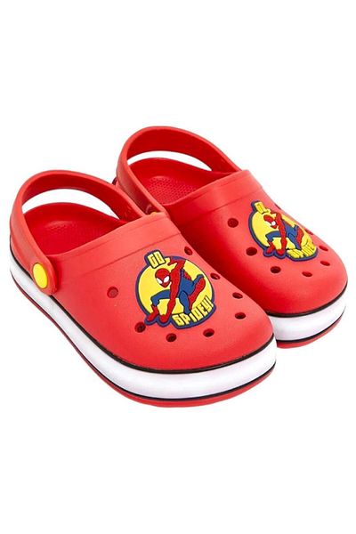 MARKABONİ Boy's Spiderman Printed Lighted Non-Slip Sole Slippers Pool Beach Sandals
