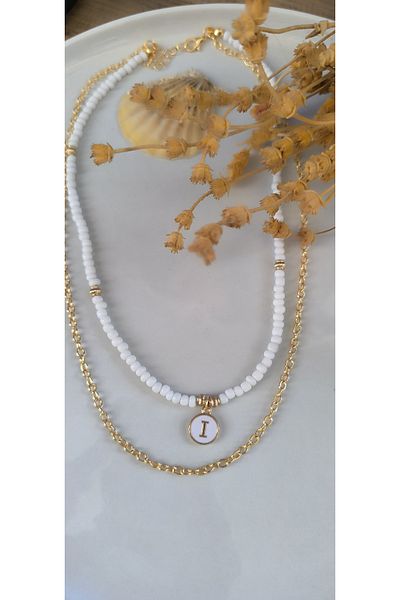 MYSTERY TAKI AKSESUAR Select Your Letter Chain ​​Necklace White