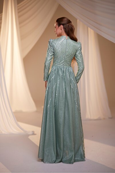 JEWEL DRESS Tesettür Nare Abi̇ye Uzun Kollu Taşli İşlemeli̇