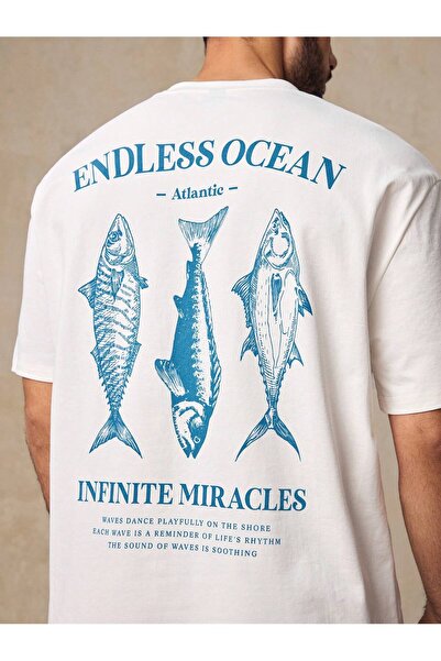 SVART WEAR Tricou Endless Ocean Fish cu imprimeu supradimensionat Daily tricou