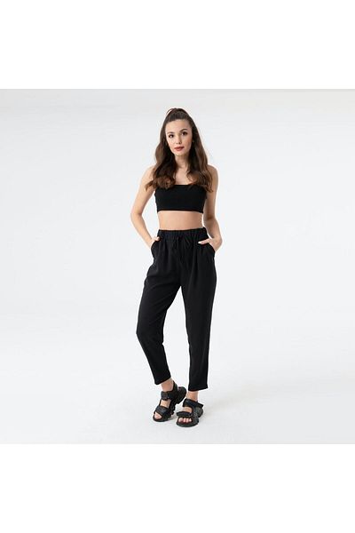 Soul Women's Summer Trousers with Elastic Waist and Laces 31137