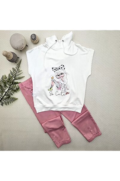 Miravm 3-4-5 سنوات هوديي لطيف فتاة مطبوعة كم قصير 2 قطعة طقم بنات بنين أطفال ...