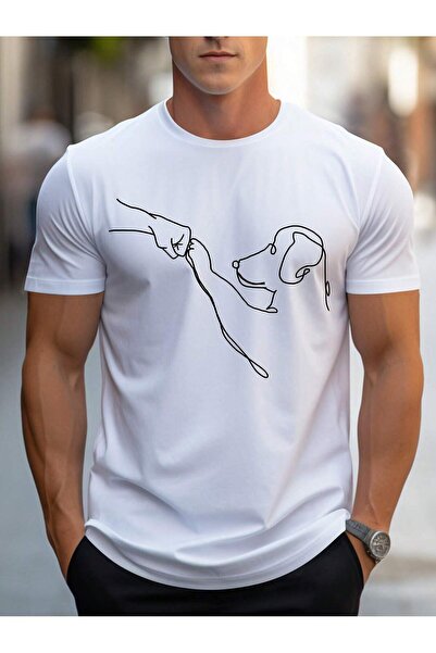 SVART WEAR Μπλουζάκι με στάμπα ανθρώπου και σκύλου Man with a Dog B με τύπωμα...