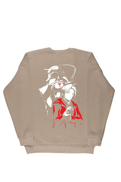 By Caspita Fashion Lenithra Fullmetal Alchemist Brotherhood Elric με στάμπα Unisex Oversize μπεζ φούτερ