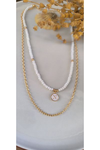 MYSTERY TAKI AKSESUAR Select Your Letter Chain ​​Necklace White