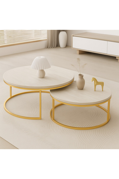 EDMONDA EV AKSESUAR EDMONDA GOLD İKİLİ ORTA SEHPA