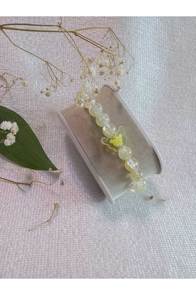 MODA MANANI Yellow Beaded Butterfly Detailed Bracelet