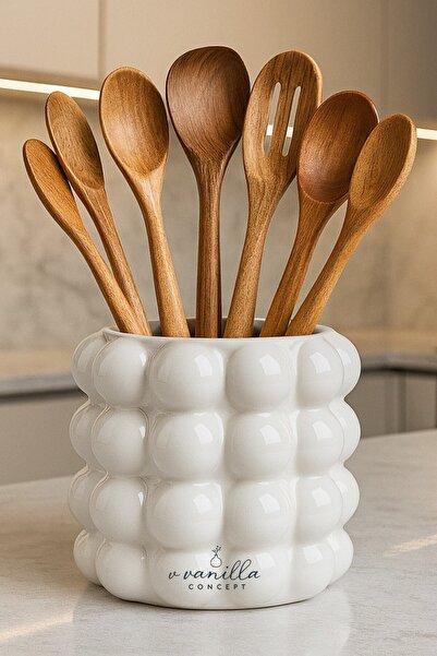 v Vanilla Concept El Yapımı Bubble Dikey Kaşıklık Tezgah Üstü Kaşıklık Düzenl...